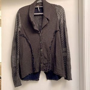 FREE PEOPLE!! Very UNIQUE gorgeous Brown bohemian type sweater!